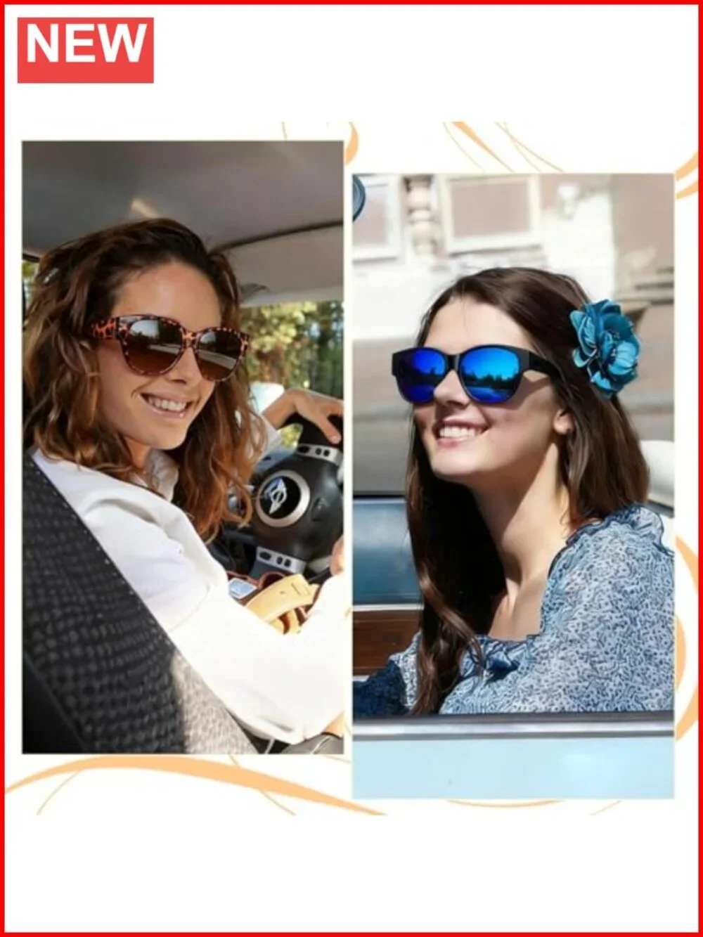 Polarized Cat Eye Fit Over Glasses Sunglasses for Women UV Protection